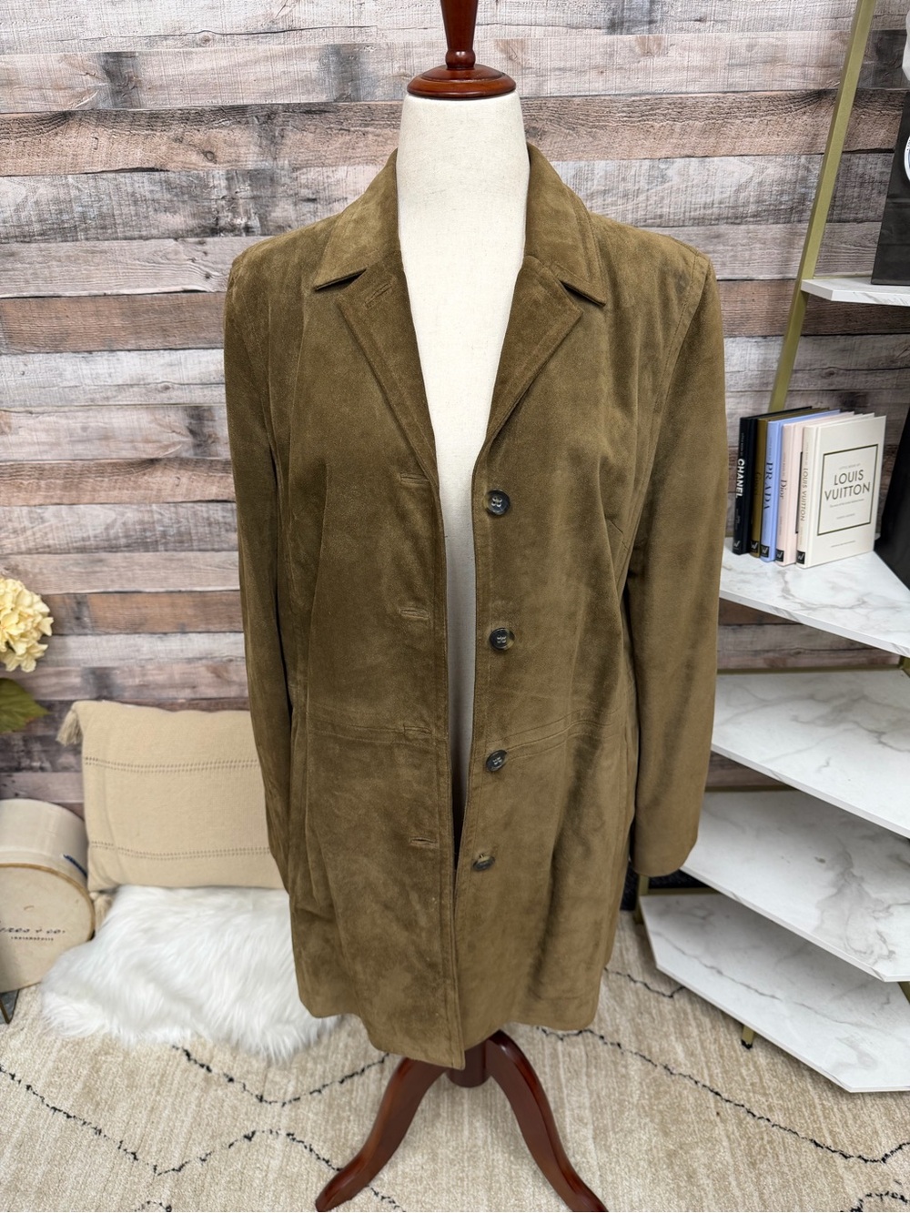 Banana Republic Suede Leather Jacket with Buttons